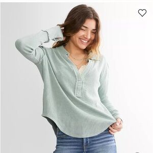 Free People Anakin thermal pullover in Still Pond size medium EUC